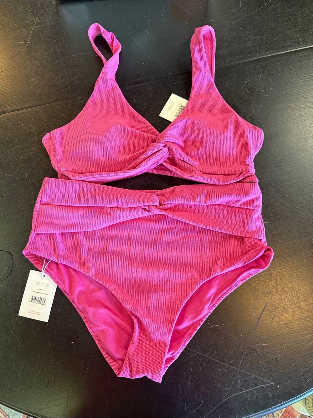 Andie Twist-Detail Bikini Set in Hot Pink